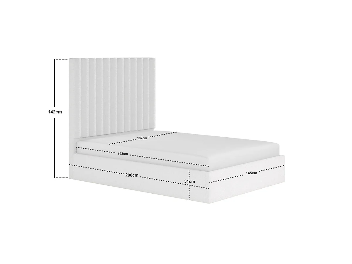Flair Everley Boucle Ottoman Bed Cream Double