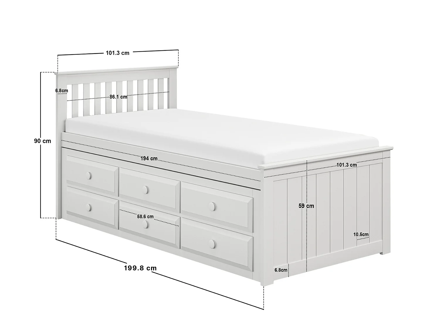 Flair Montana Captains Guest Bed White