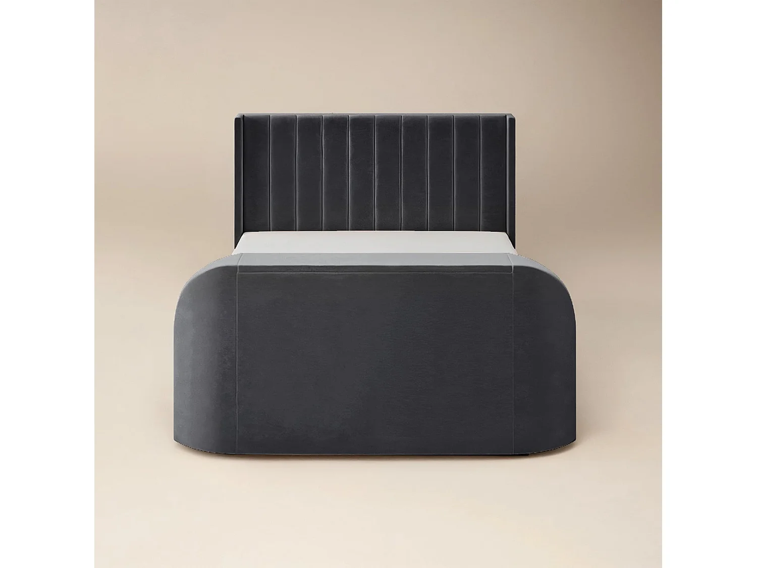 Flair Fallon TV Side Lift Ottoman Bed Charcoal Velvet Double