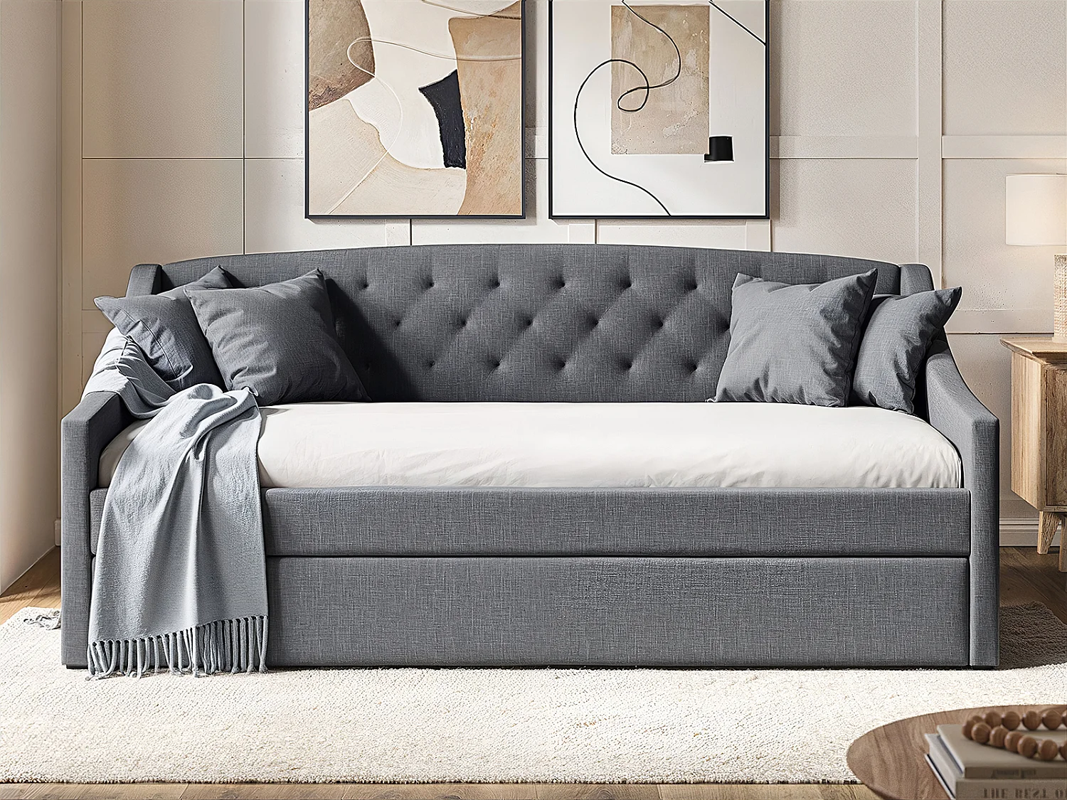 Flair Aurora Grey Daybed with Trundle