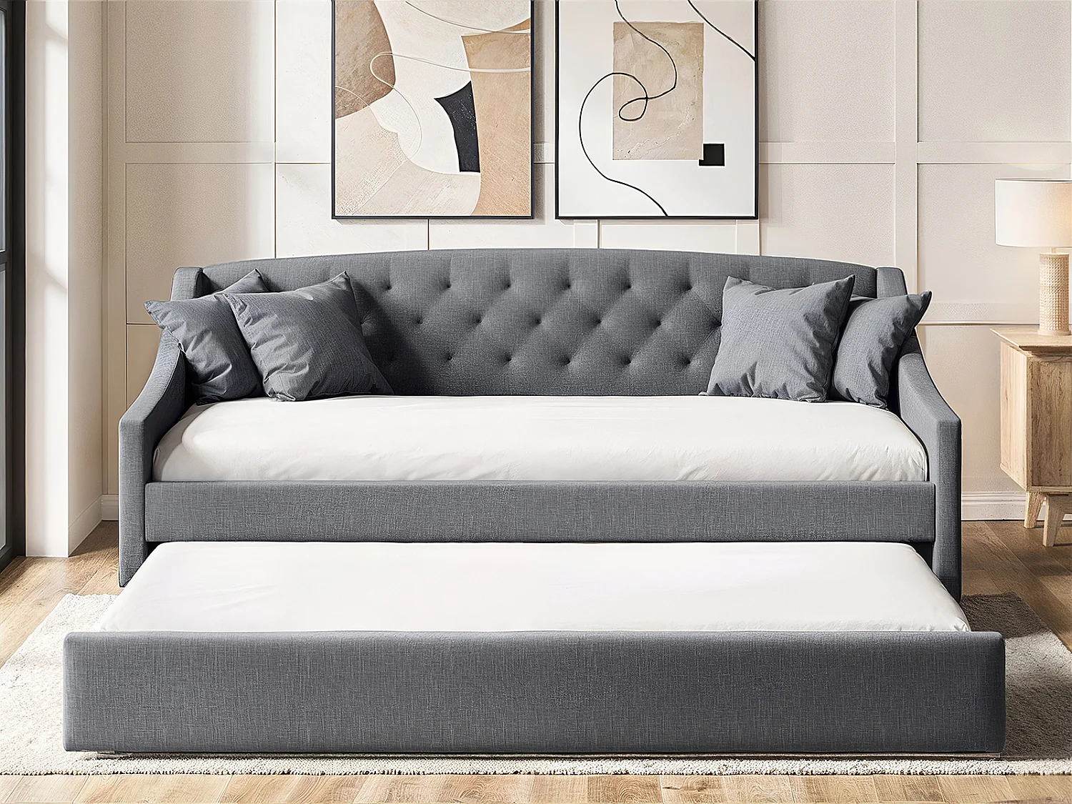 Flair Aurora Grey Daybed with Trundle
