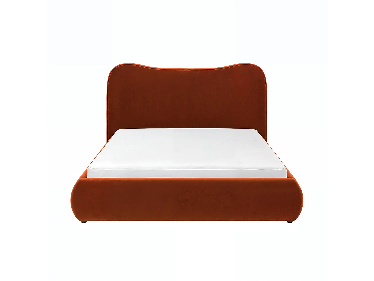 SOLACE+CO Ember Ottoman Bed Orange Velvet Double