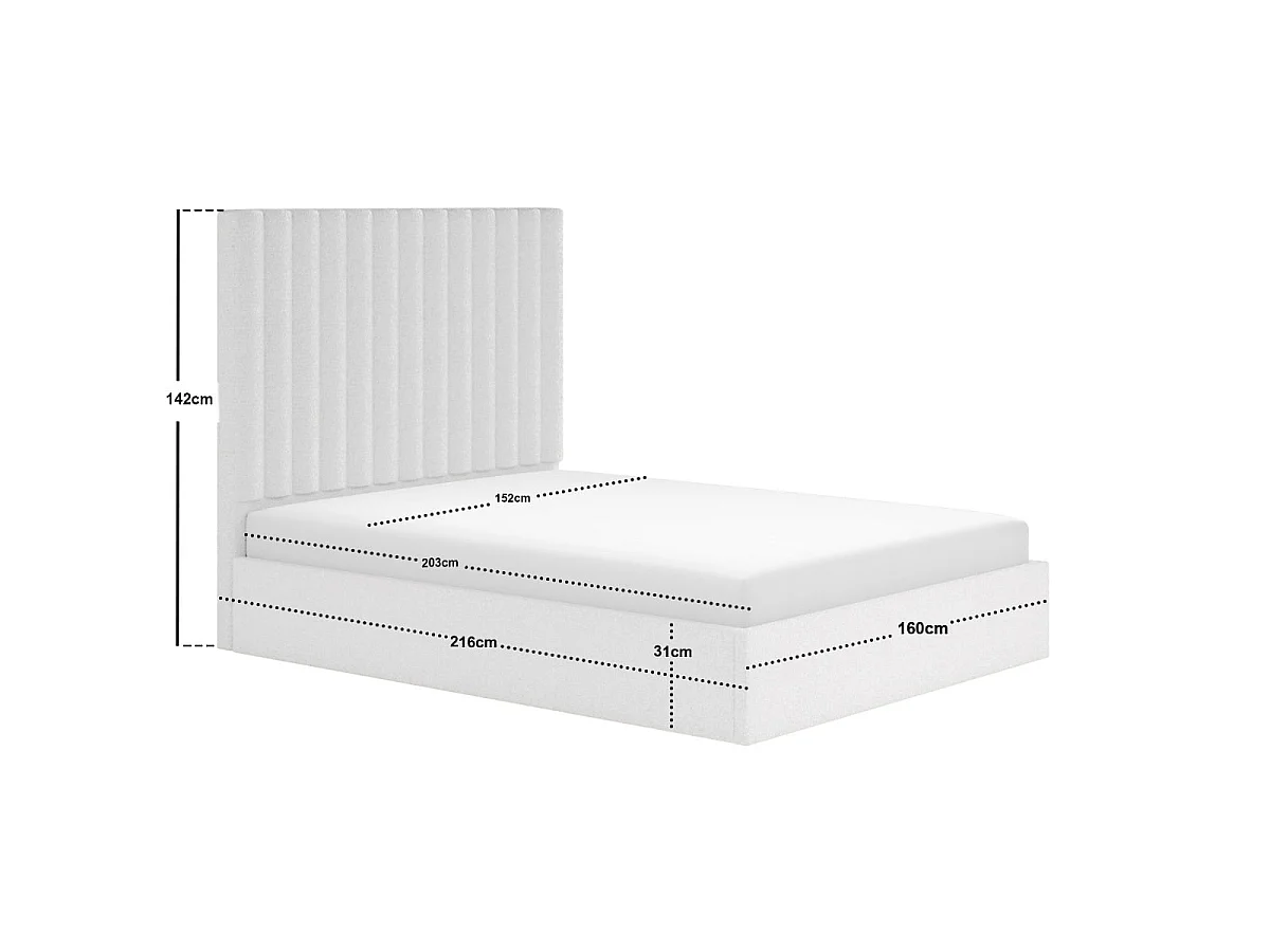 Flair Everley Boucle Ottoman Bed Cream Kingsize