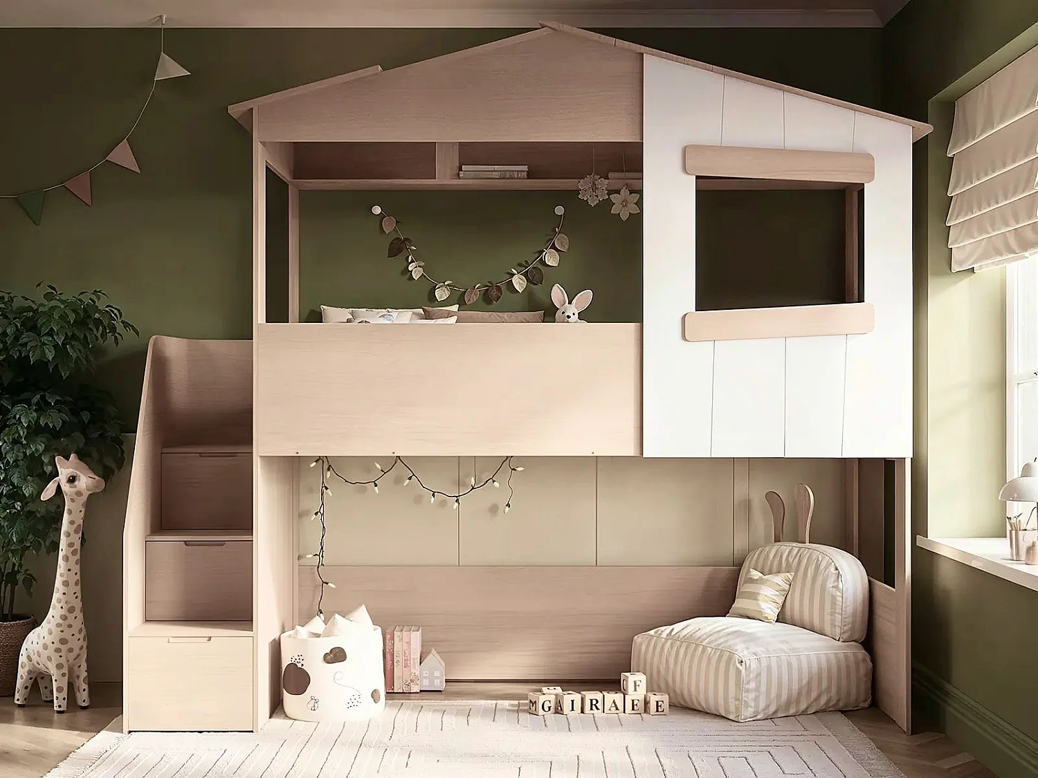 Flair Dreamland House Staircase Midsleeper Oak