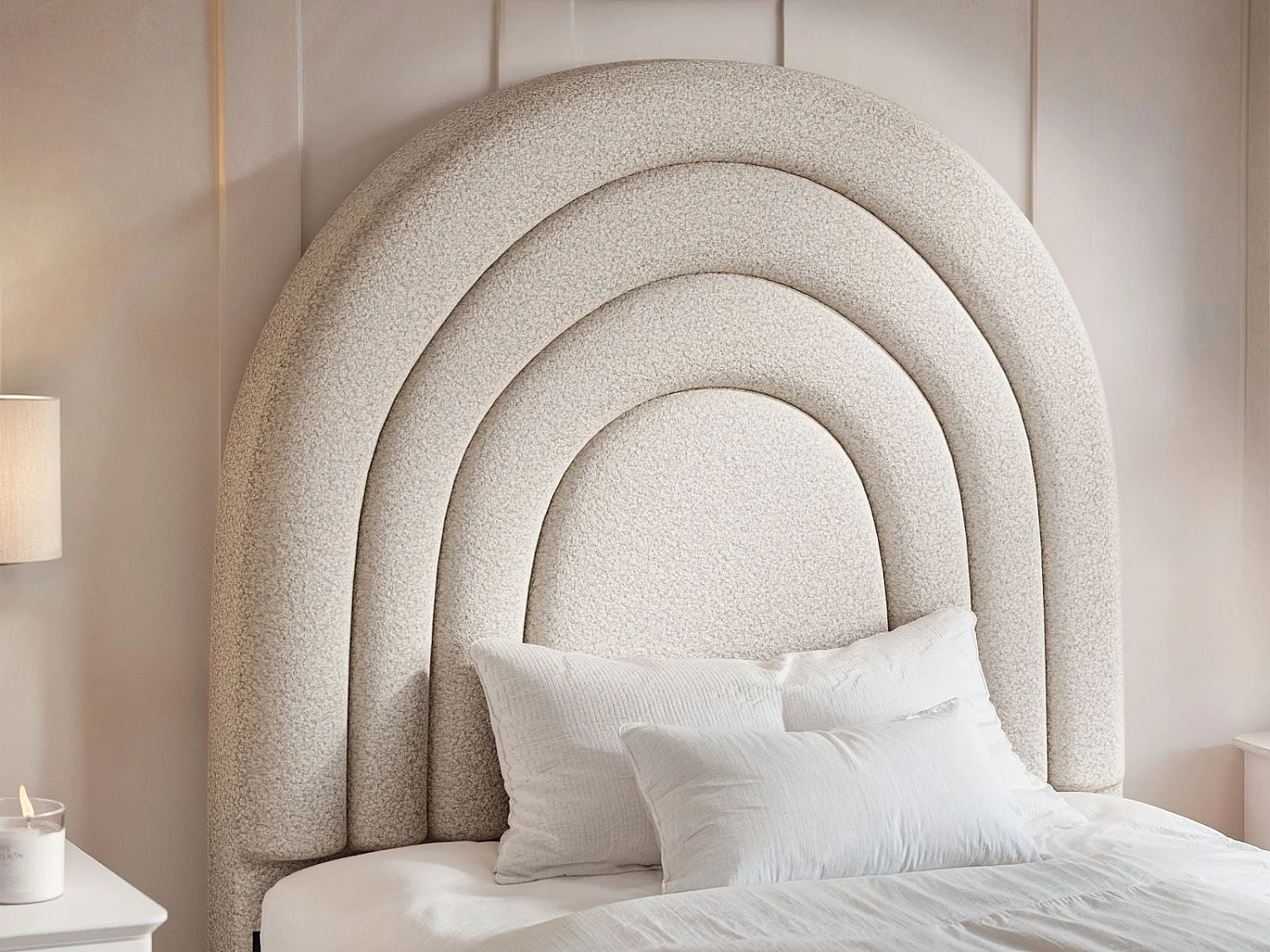 Flair Ava Single Ottoman Bed Cream Boucle