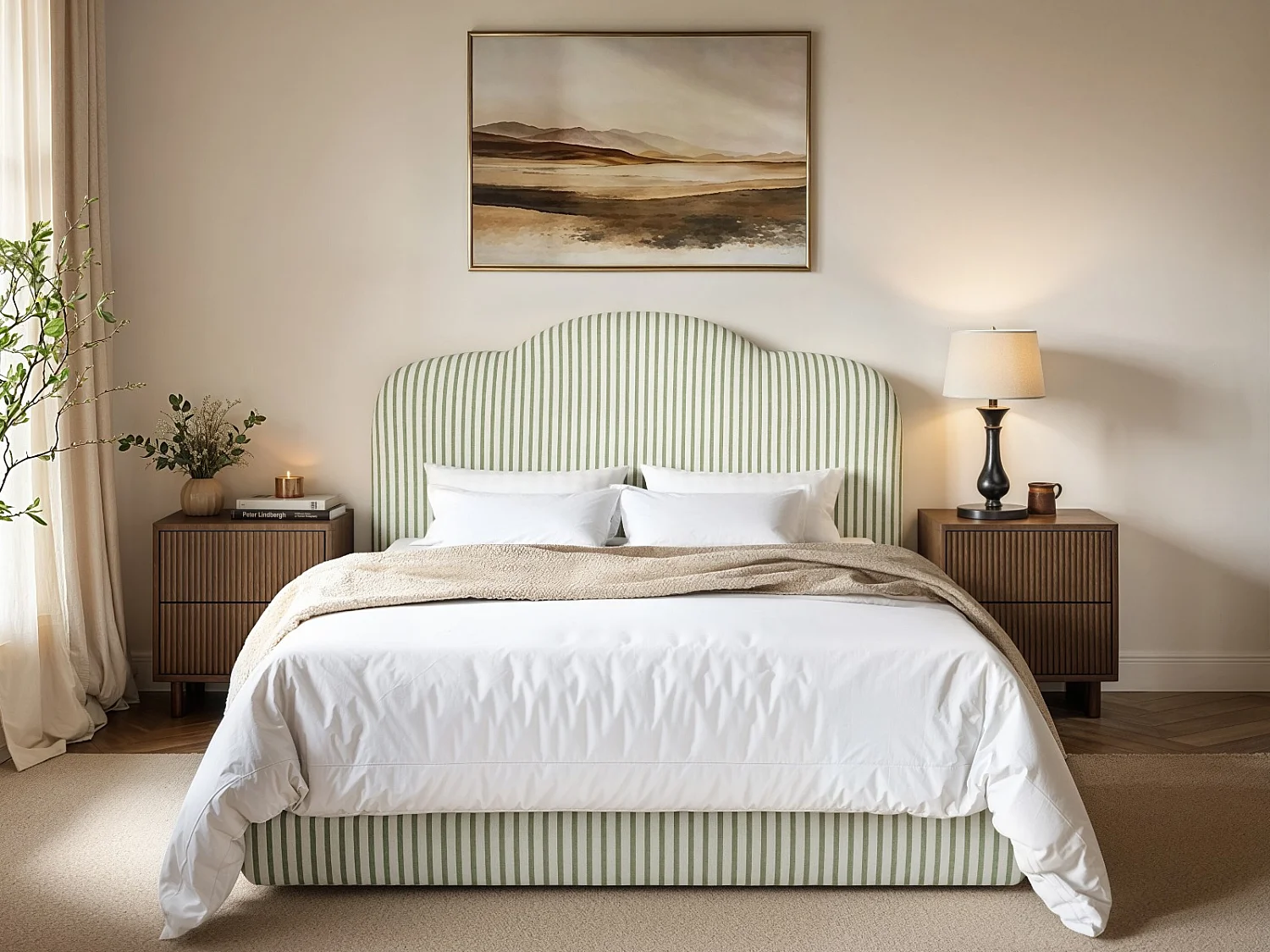 SOLACE+CO Skylynn Cloud Ottoman Double Bed Green