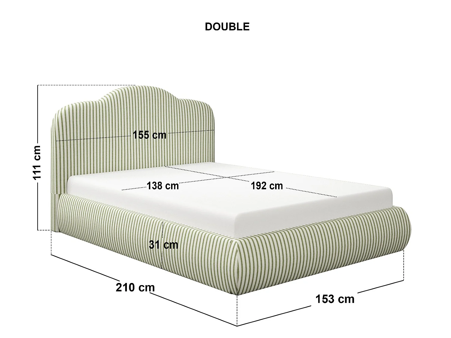 SOLACE+CO Skylynn Cloud Ottoman Double Bed Green