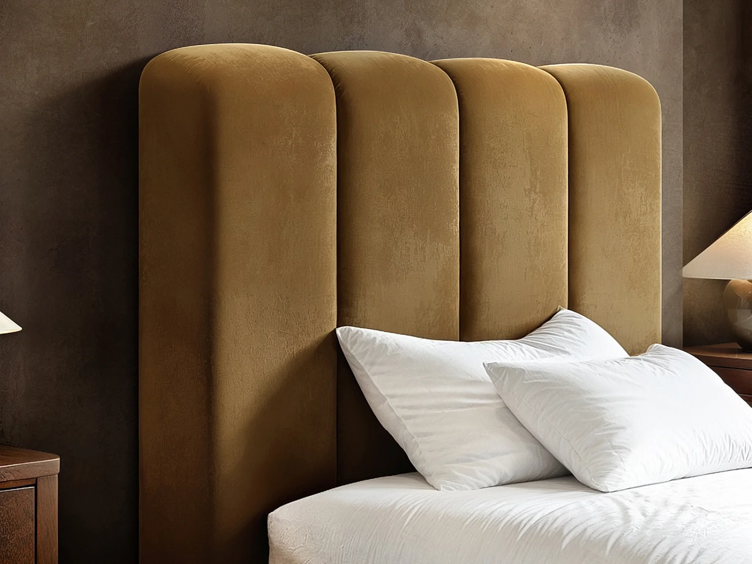 SOLACE+CO Emilie Ribbed Single Ottoman Bed Mocha Velvet