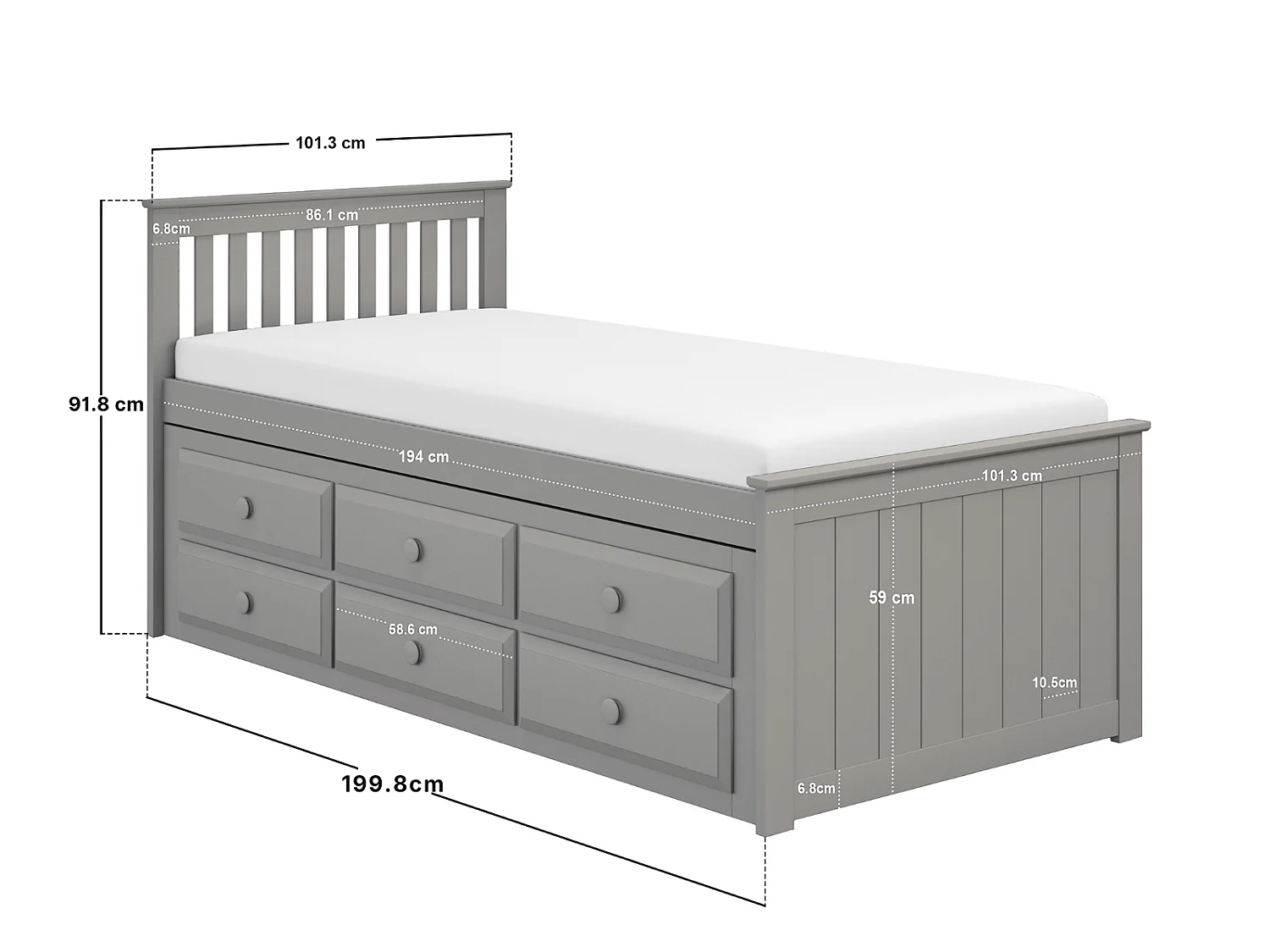 Flair Montana Captains Guest Bed Grey