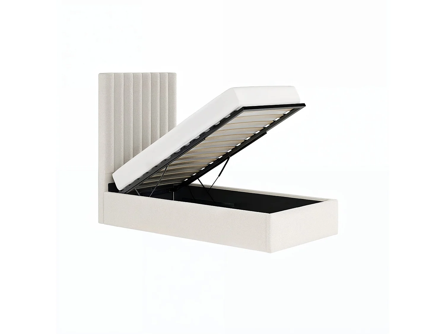 Flair Everley Single Ottoman Bed Cream Boucle