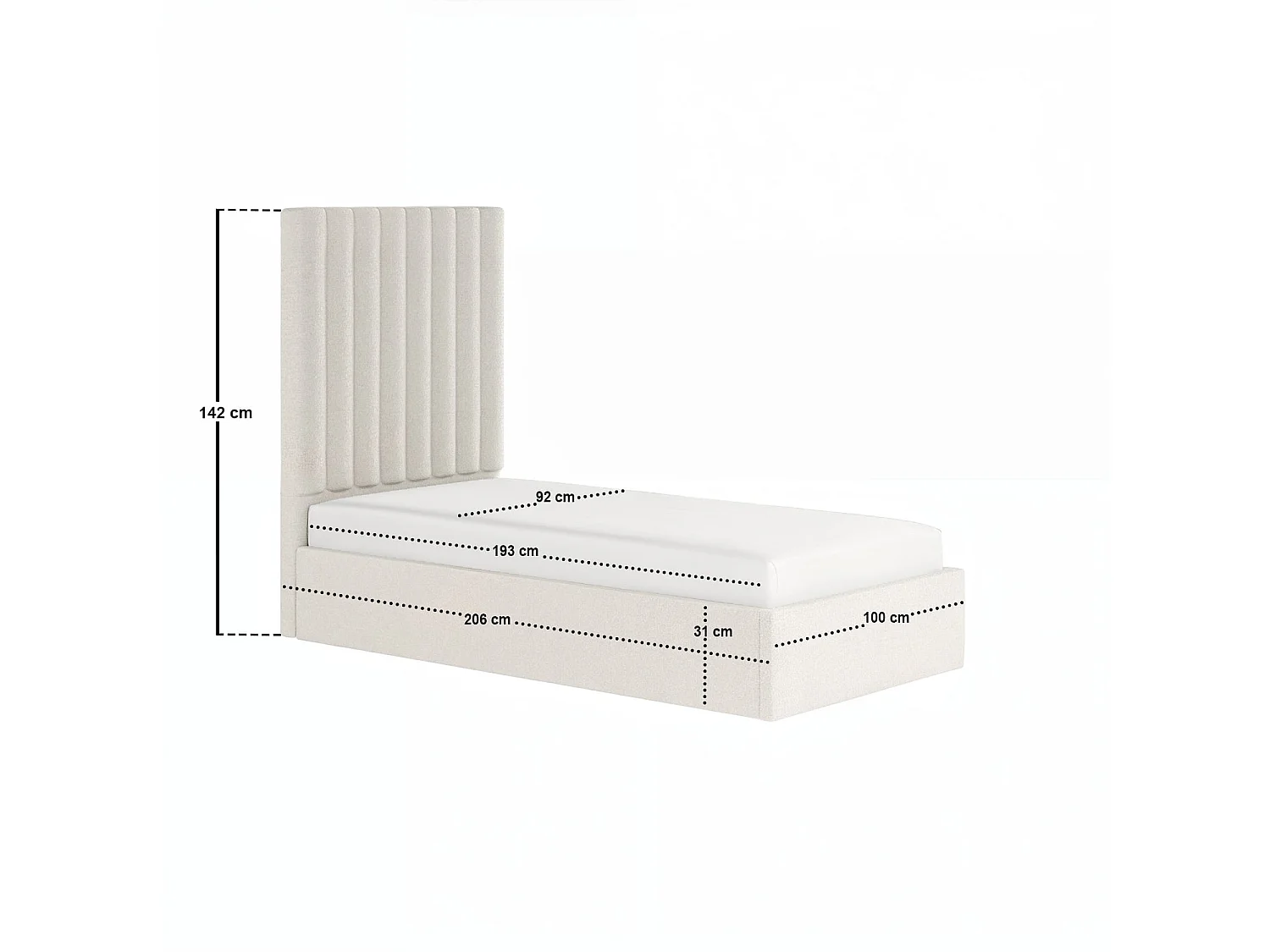 Flair Everley Single Ottoman Bed Cream Boucle