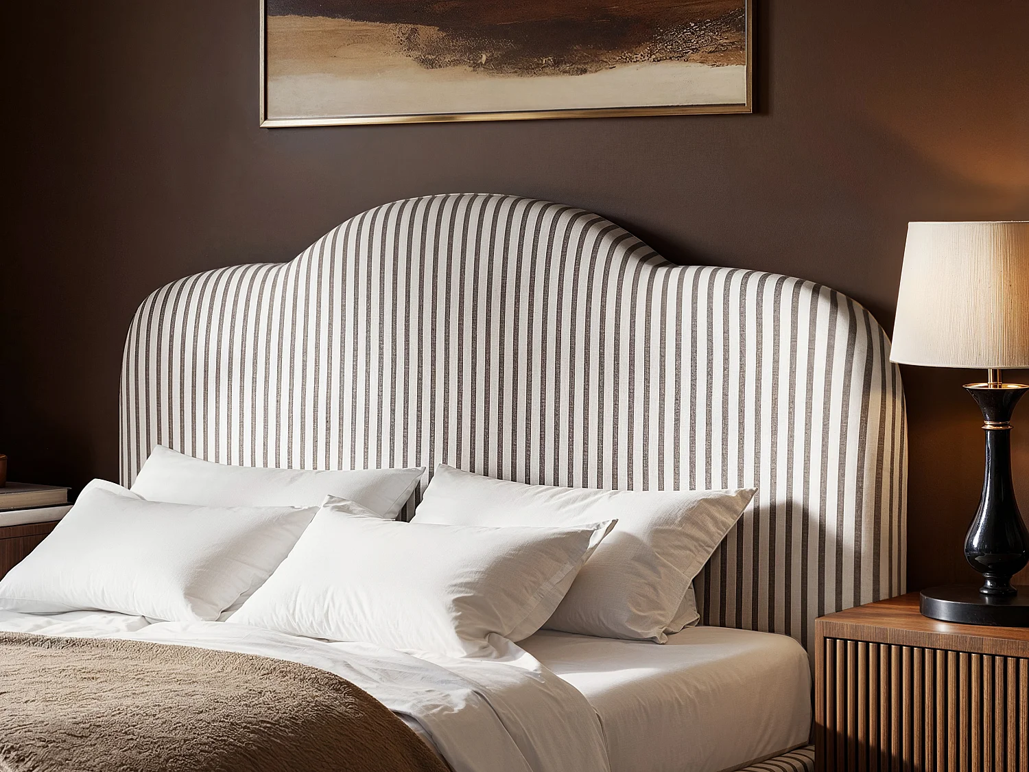 SOLACE+CO Skylynn Cloud Ottoman Double Bed Brown