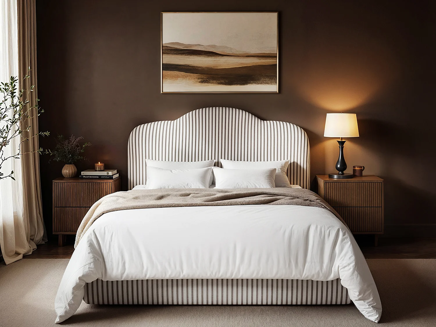 SOLACE+CO Skylynn Cloud Ottoman Double Bed Brown