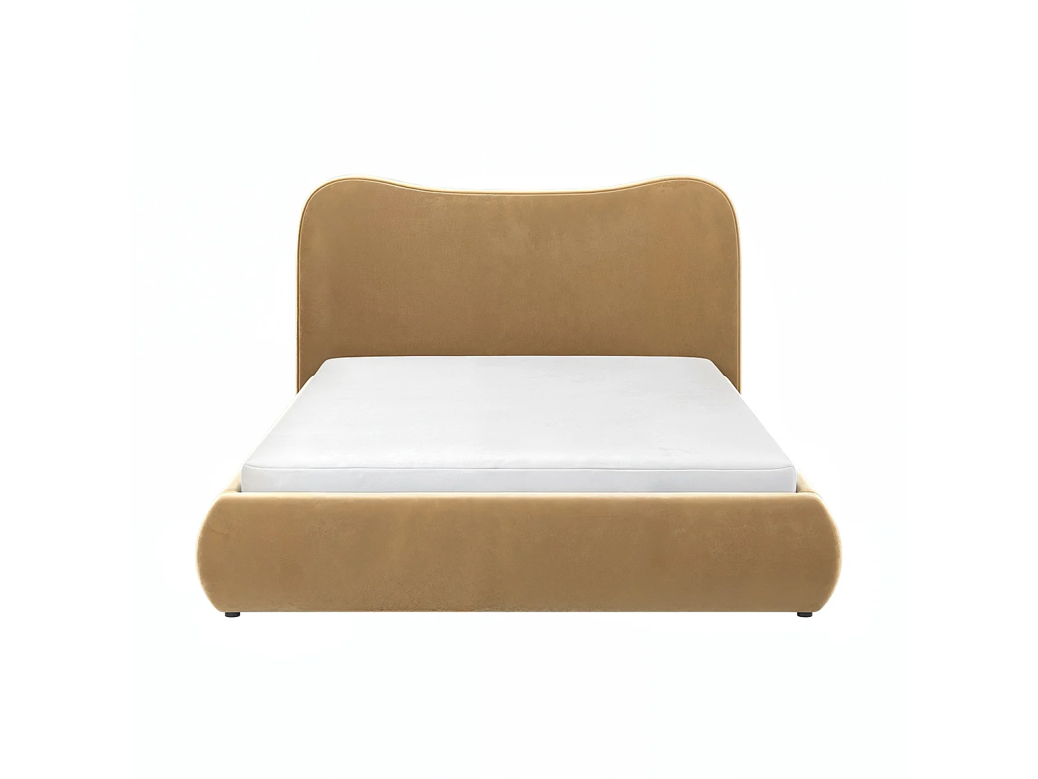 SOLACE+CO Ember Ottoman Bed Sand Velvet Double
