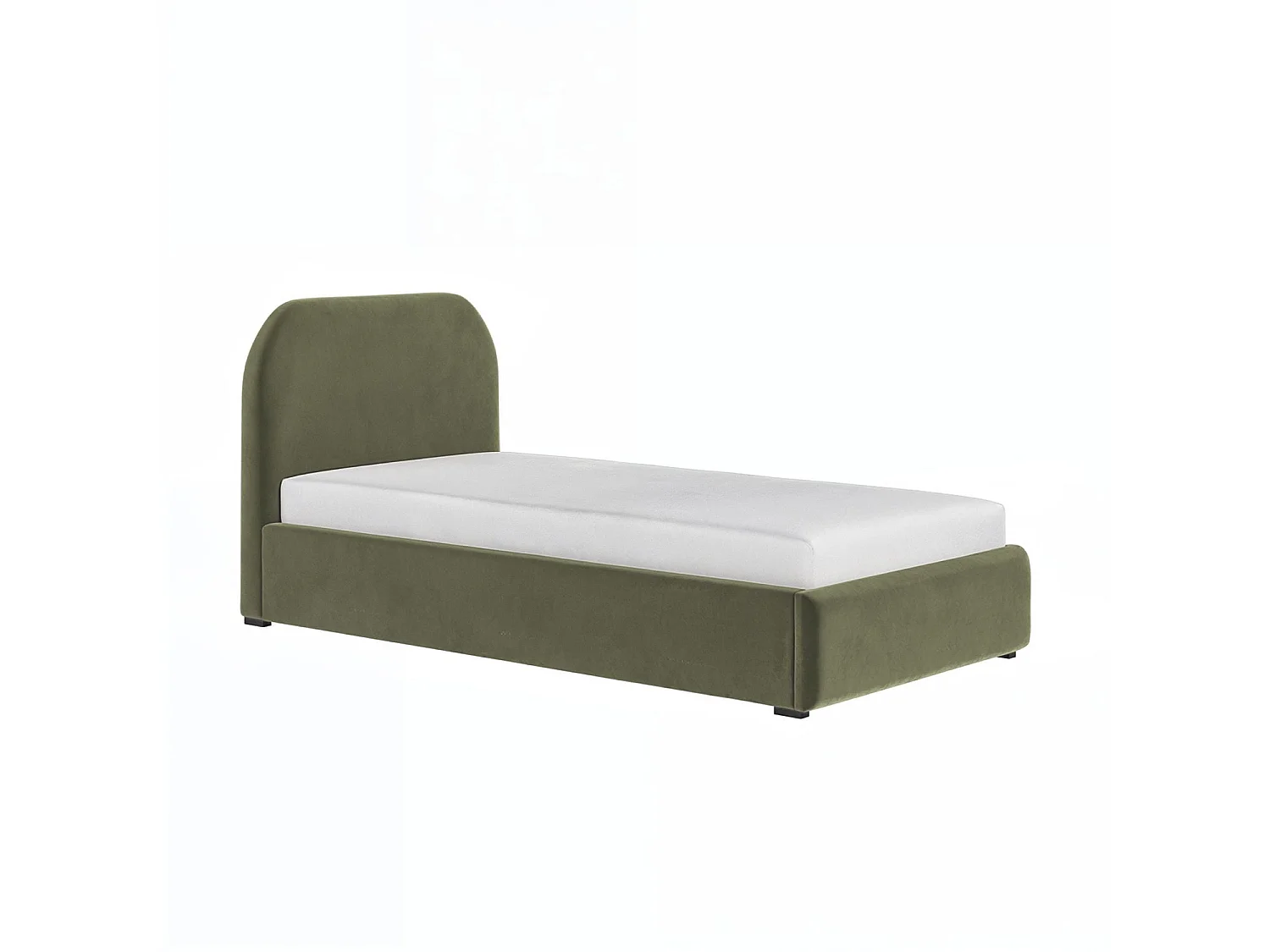 Flair Alba Single Ottoman Bed Khaki Green Velvet