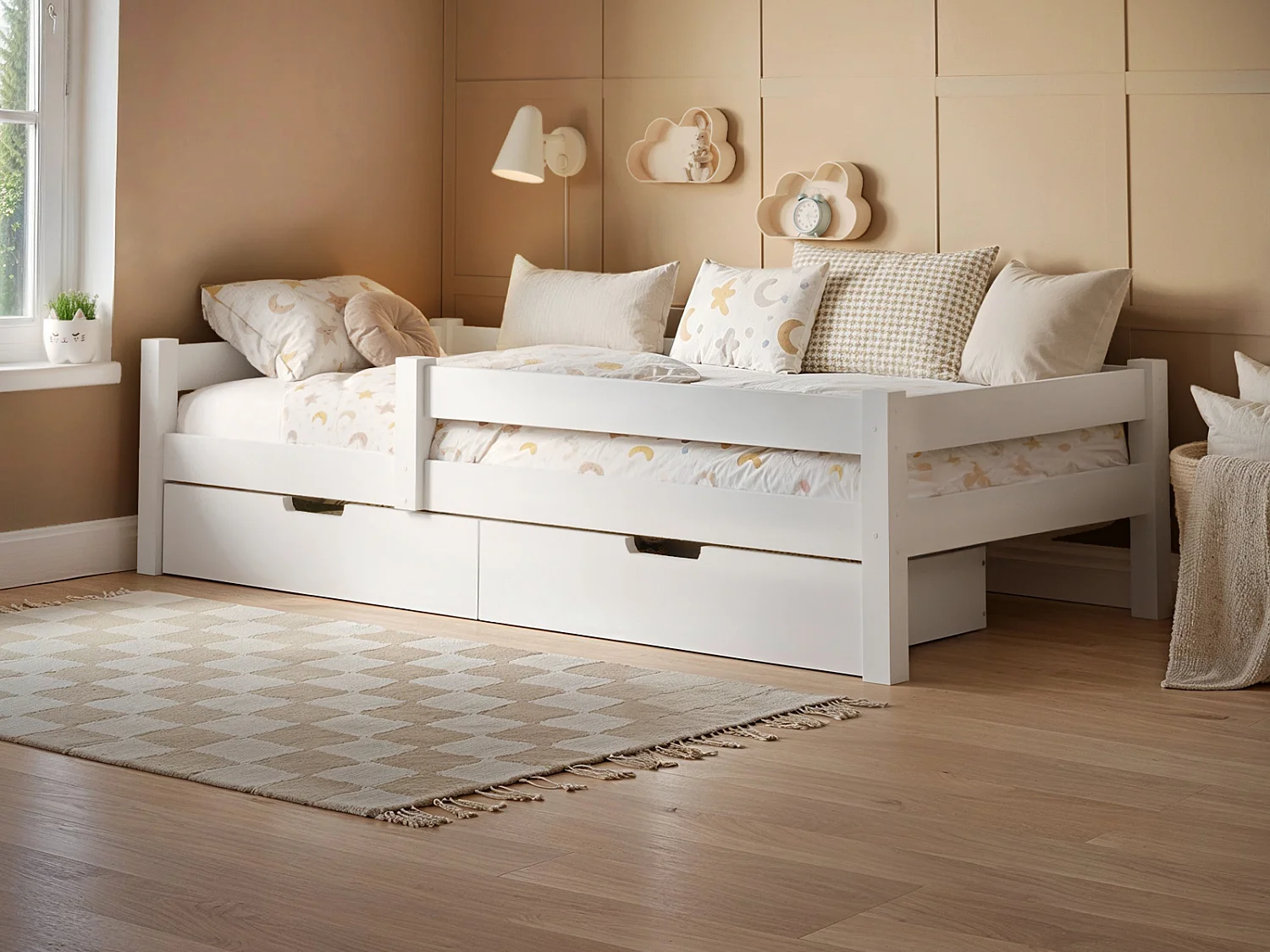 Flair Milo Single Bed with Storage White