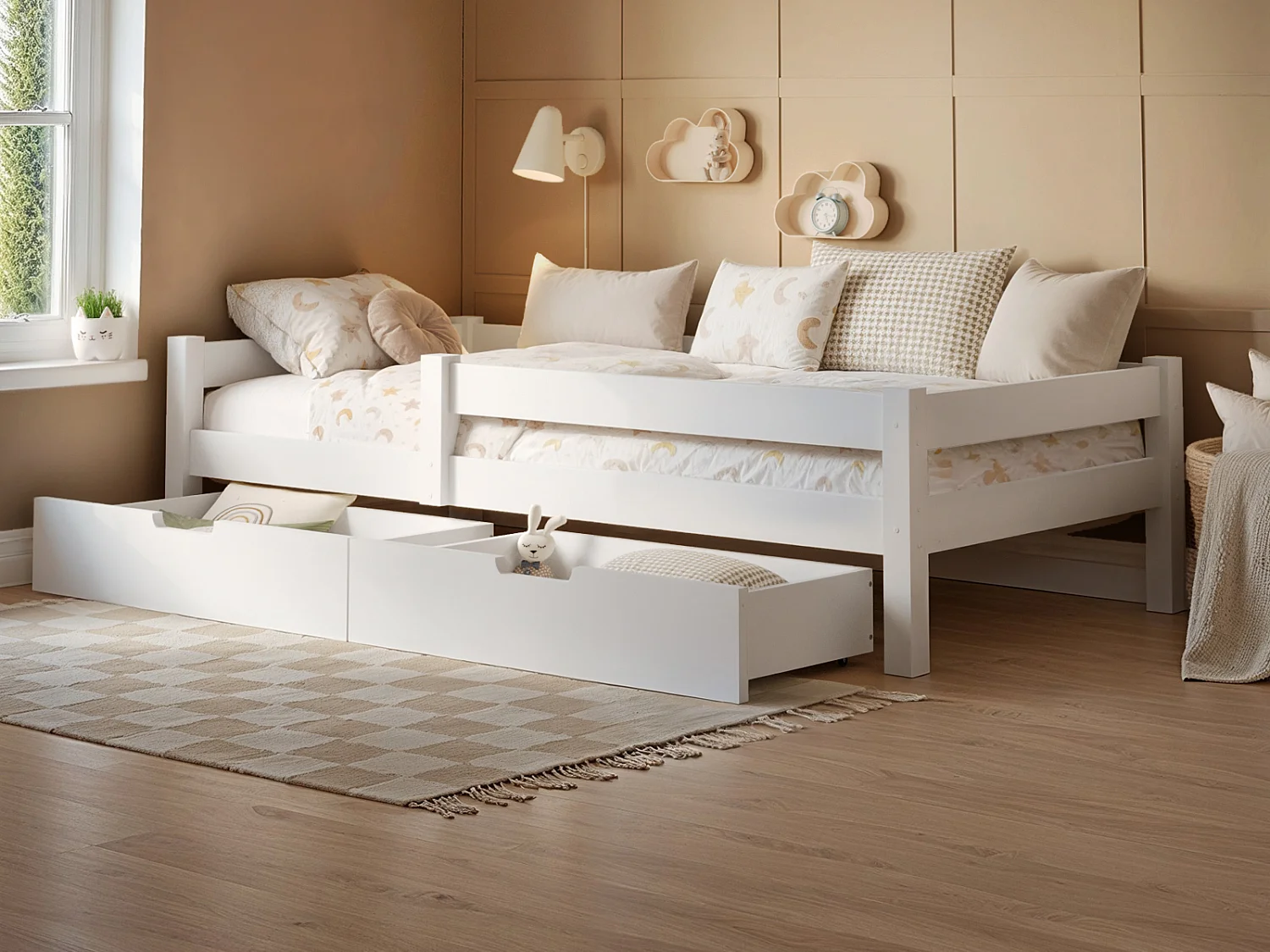 Flair Milo Single Bed with Storage White