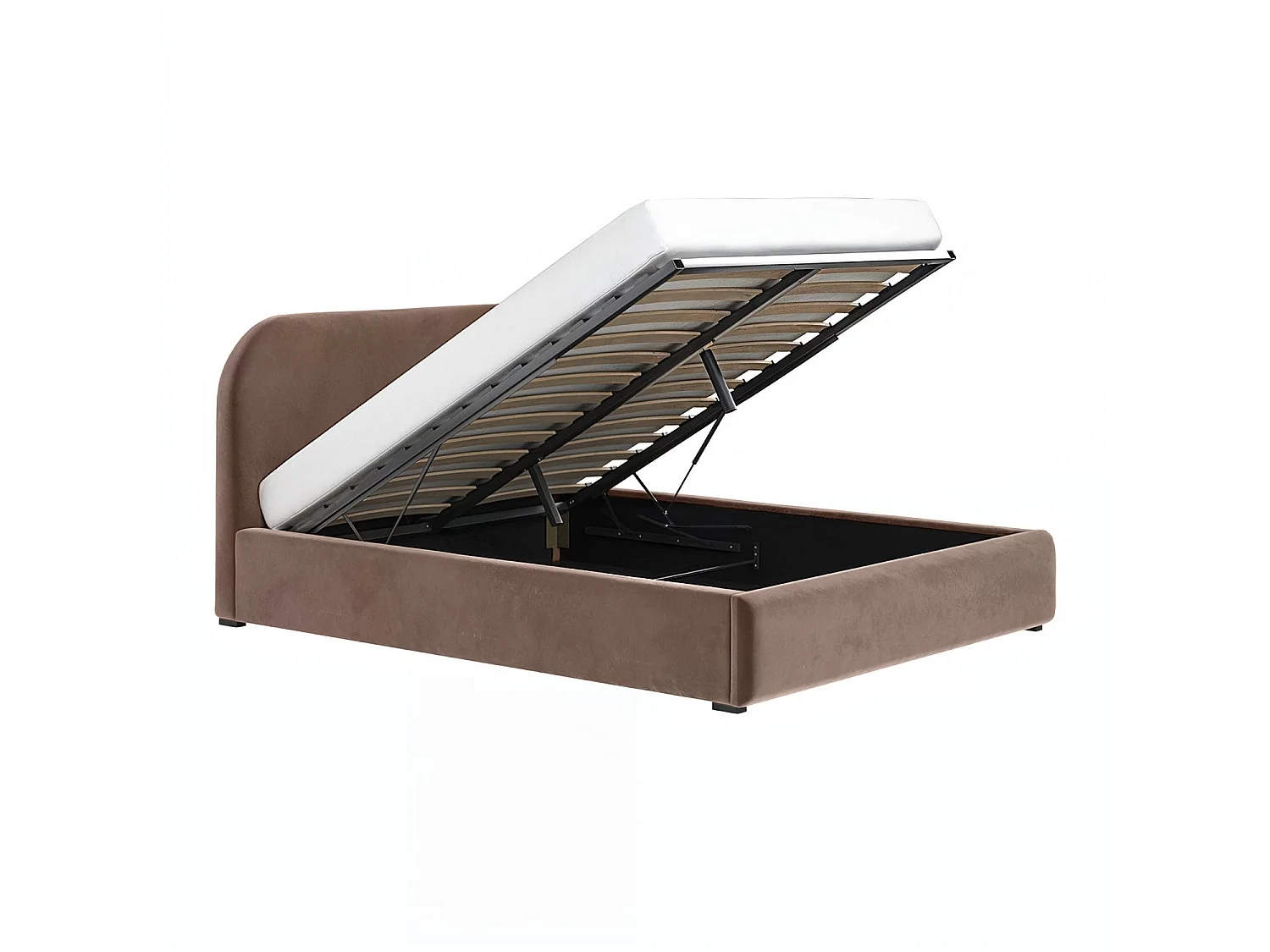 Flair Alba Chocolate Velvet Ottoman Bed Double