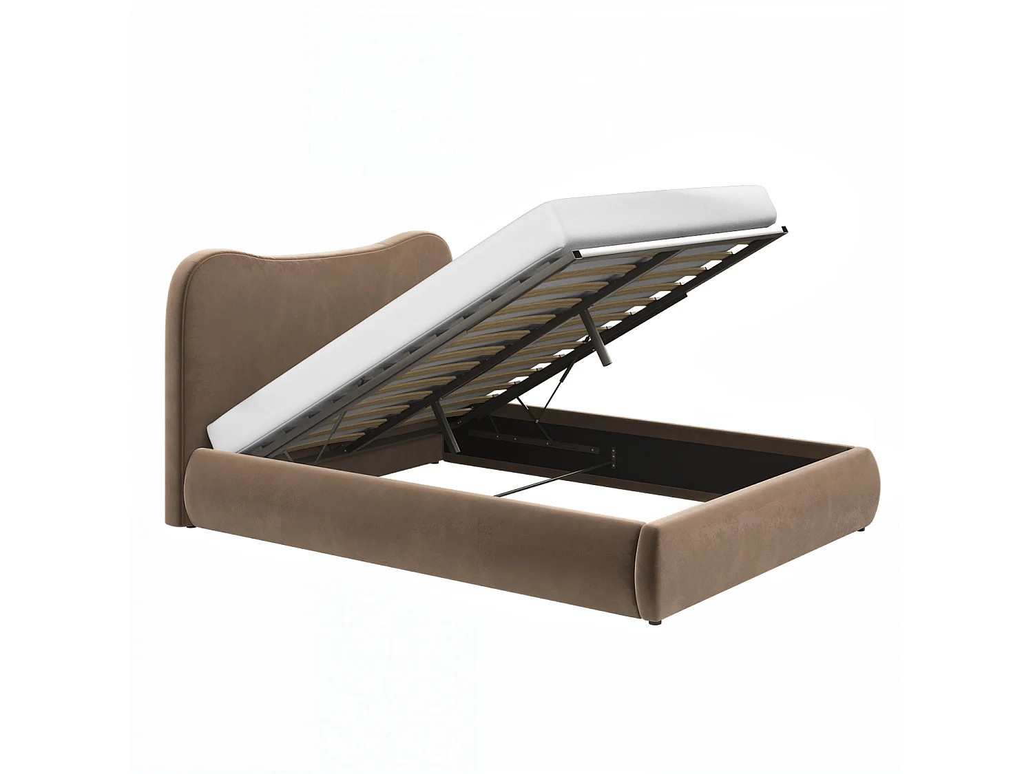 SOLACE+CO Ember Ottoman Bed Chocolate Velvet Double