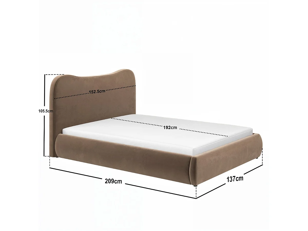 SOLACE+CO Ember Ottoman Bed Chocolate Velvet Double