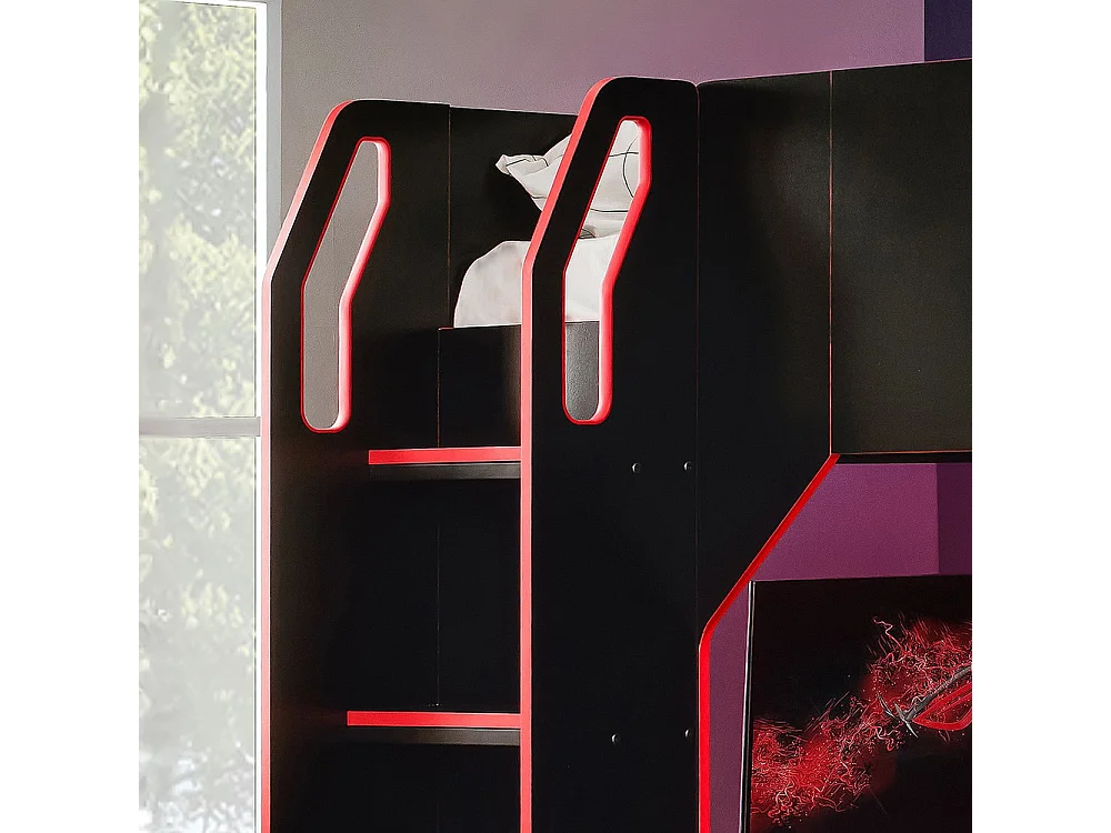 Recoil Boss Pod Small Double Gaming High Sleeper with Storage Black & Red