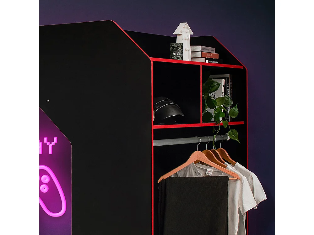 Recoil Boss Pod Small Double Gaming High Sleeper with Storage Black & Red