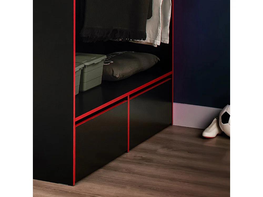 Recoil Boss Pod Small Double Gaming High Sleeper with Storage Black & Red