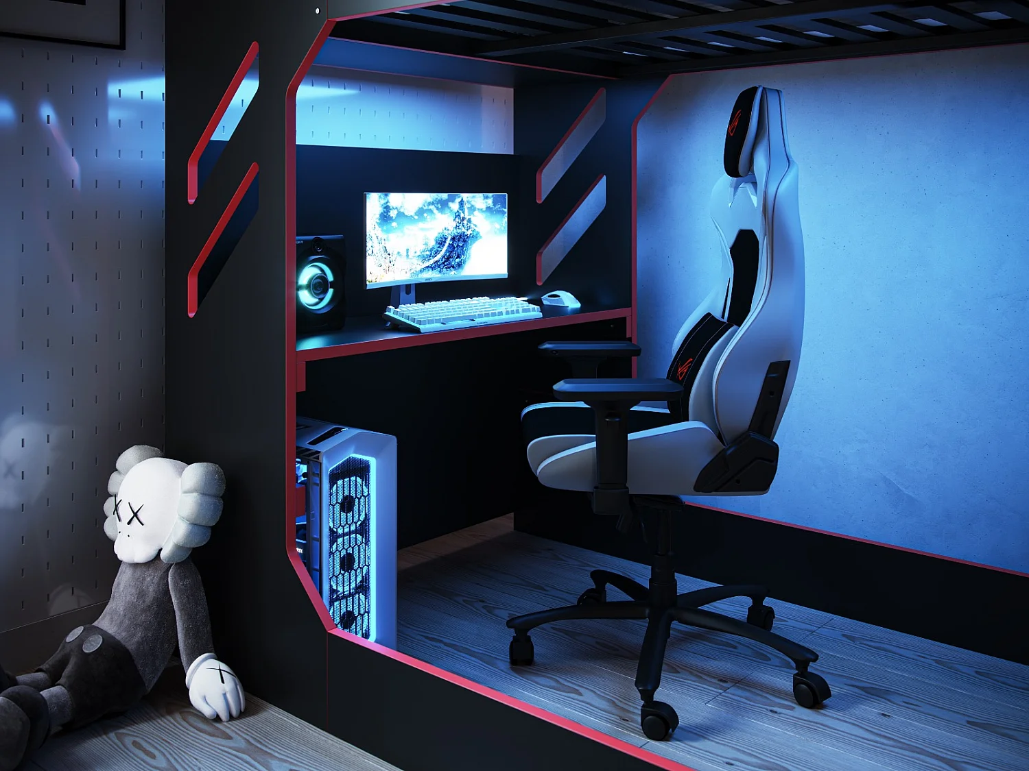 Recoil Shuttle Gaming High Sleeper Small Double Black