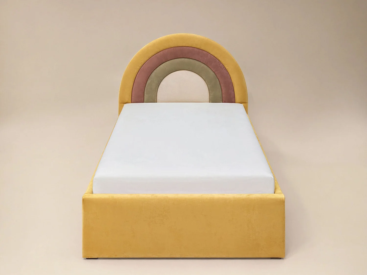 Flair Ava Single Ottoman Bed Mustard Velvet