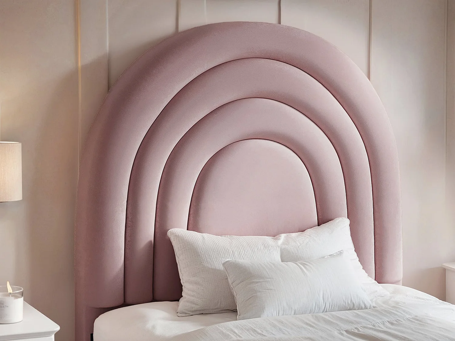 Flair Ava Single Ottoman Bed Pink Velvet