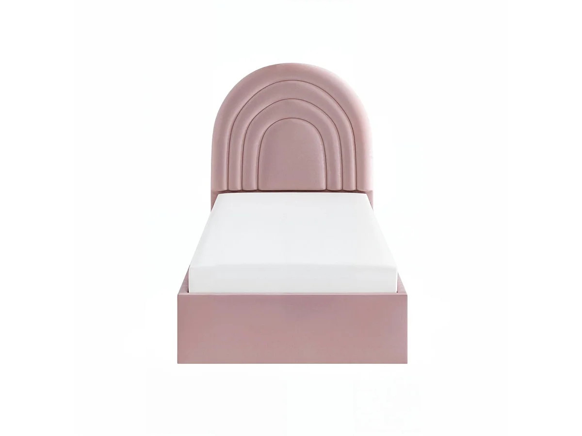 Flair Ava Single Ottoman Bed Pink Velvet