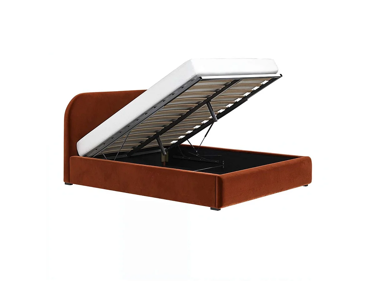 Flair Alba Ottoman Bed Burnt Orange Velvet Double