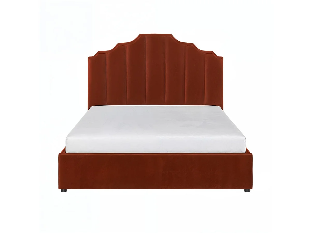 Flair Margot Ottoman Bed Burnt Orange Velvet Double