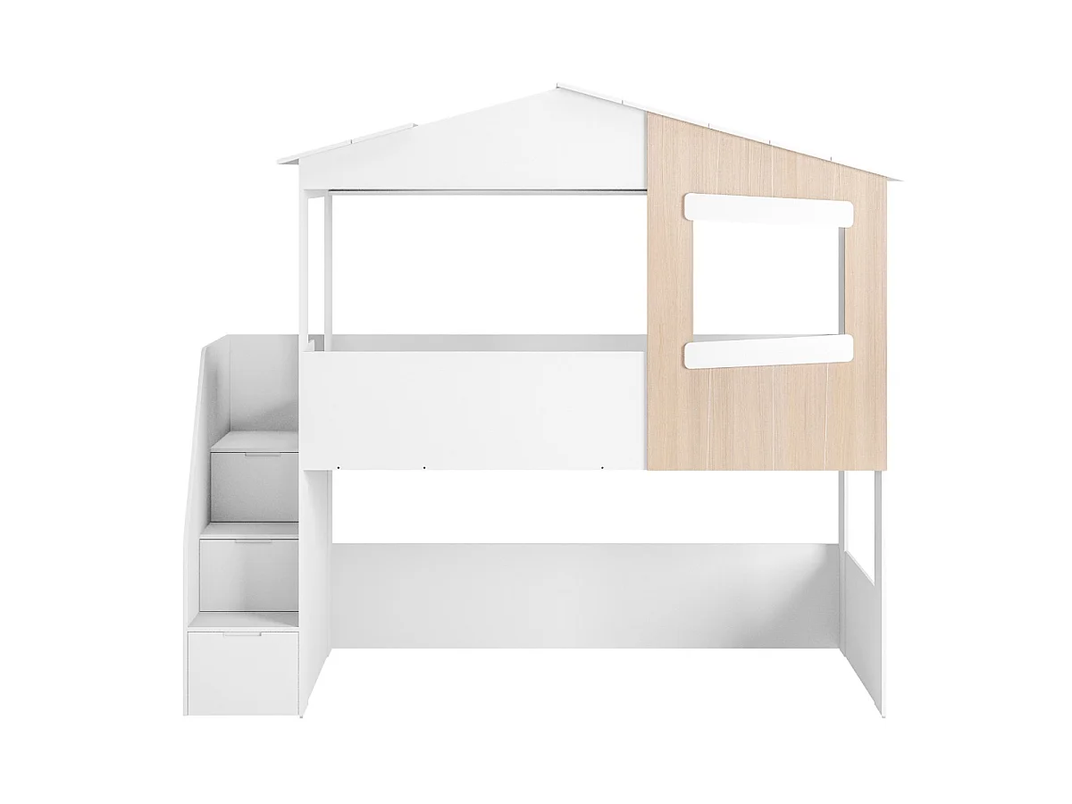 Flair Dreamland House Staircase Midsleeper White & Oak