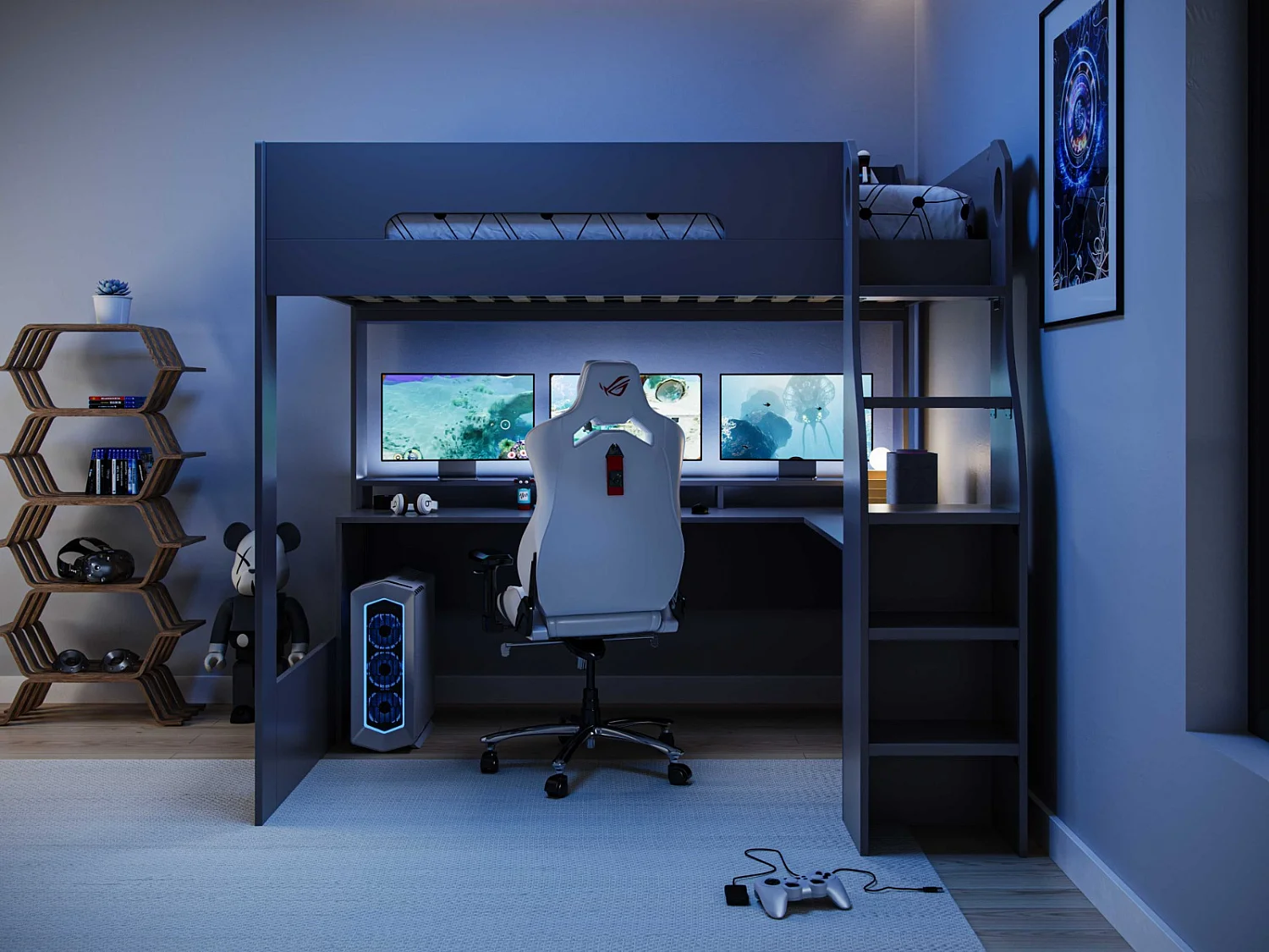 Flair Skyhigh Gaming High Sleeper Anthracite Small Double