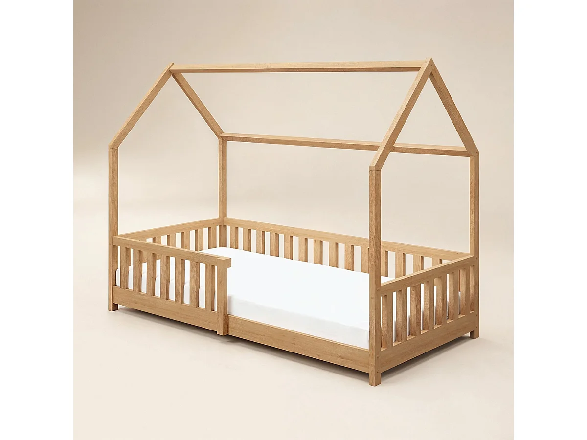 Flair Explorer Single Play House Floor Bed with Rails Wooden Pine
