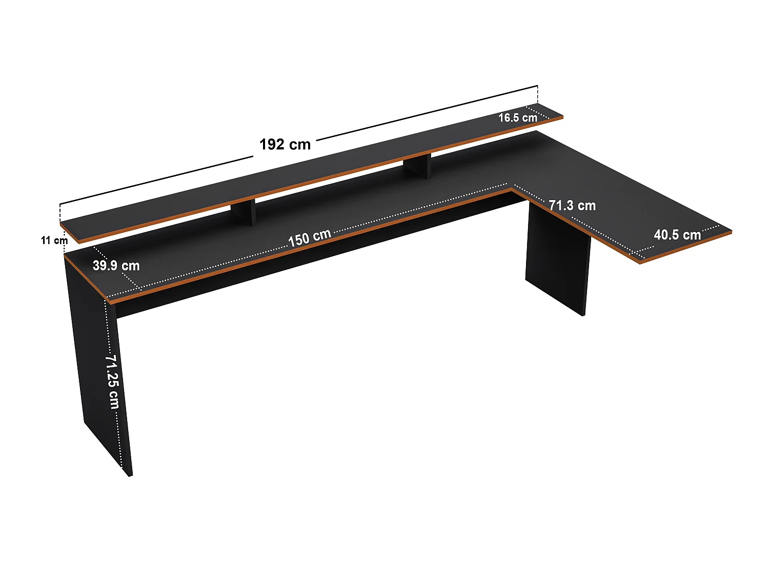 Recoil Ultimate Lumi Small Double Highsleeper with Desk Charcoal & Orange