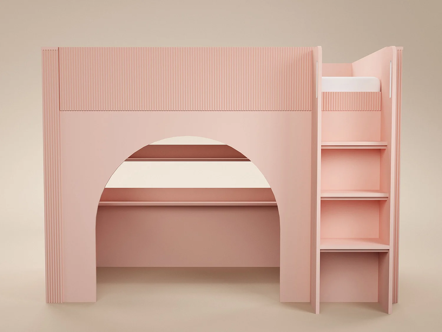 Flair Kaska Mid Sleeper with Ribbed Panel Pink