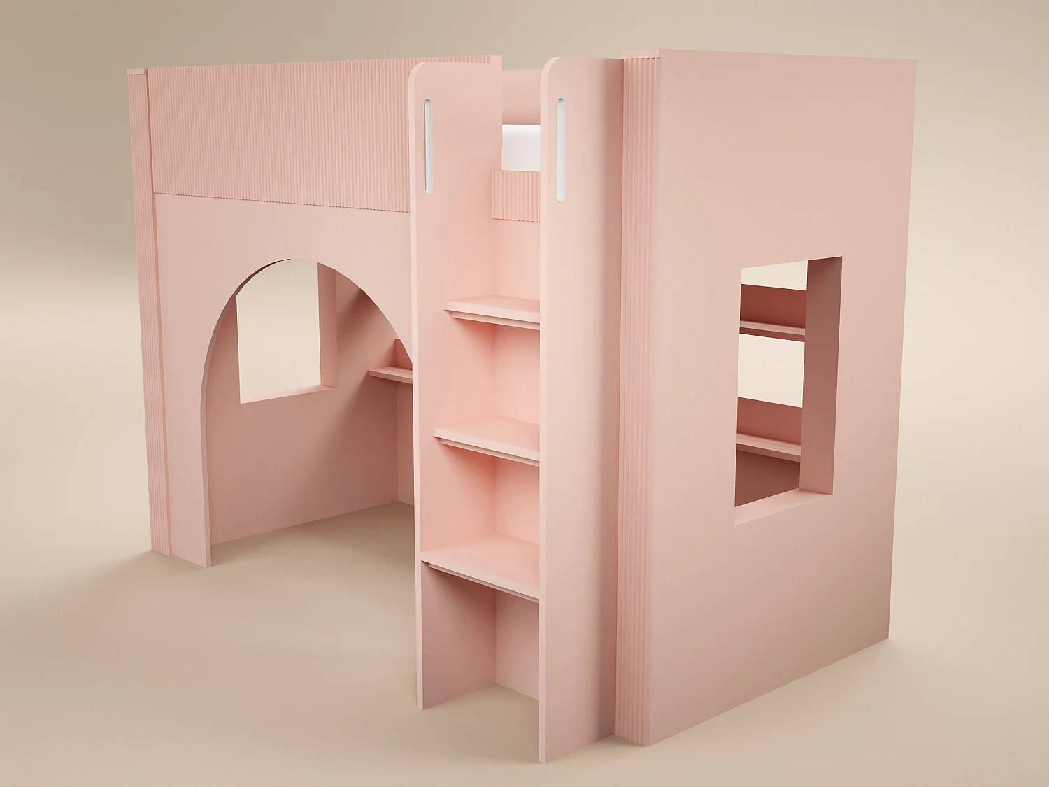 Flair Kaska Mid Sleeper with Ribbed Panel Pink
