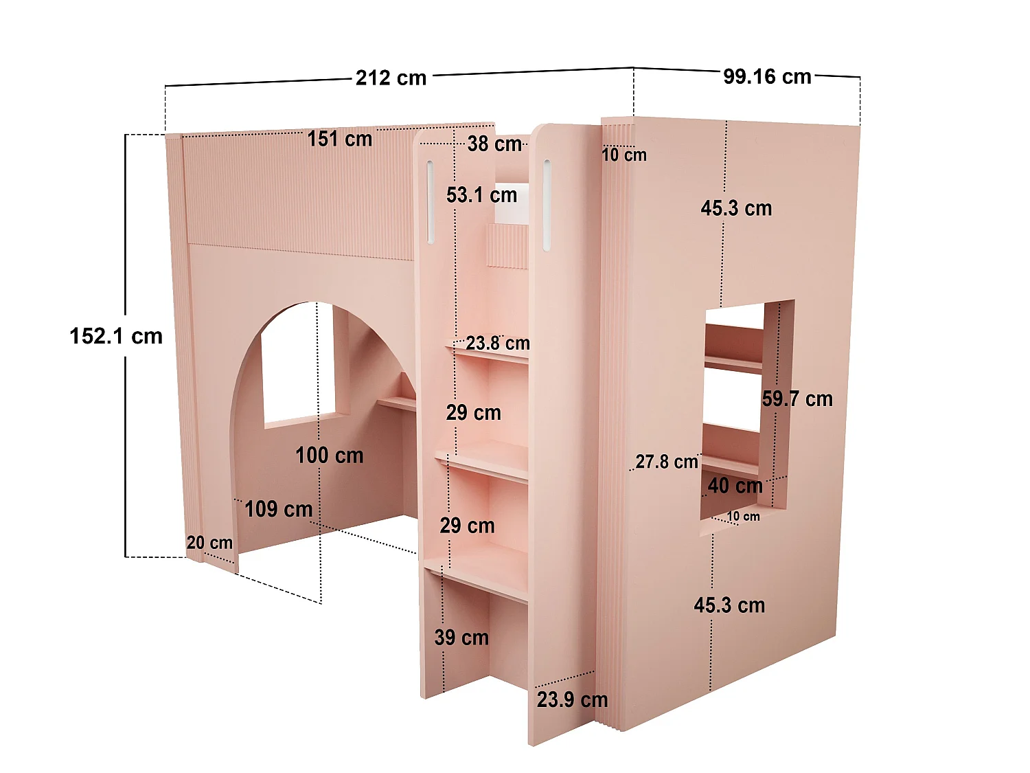 Flair Kaska Mid Sleeper with Ribbed Panel Pink