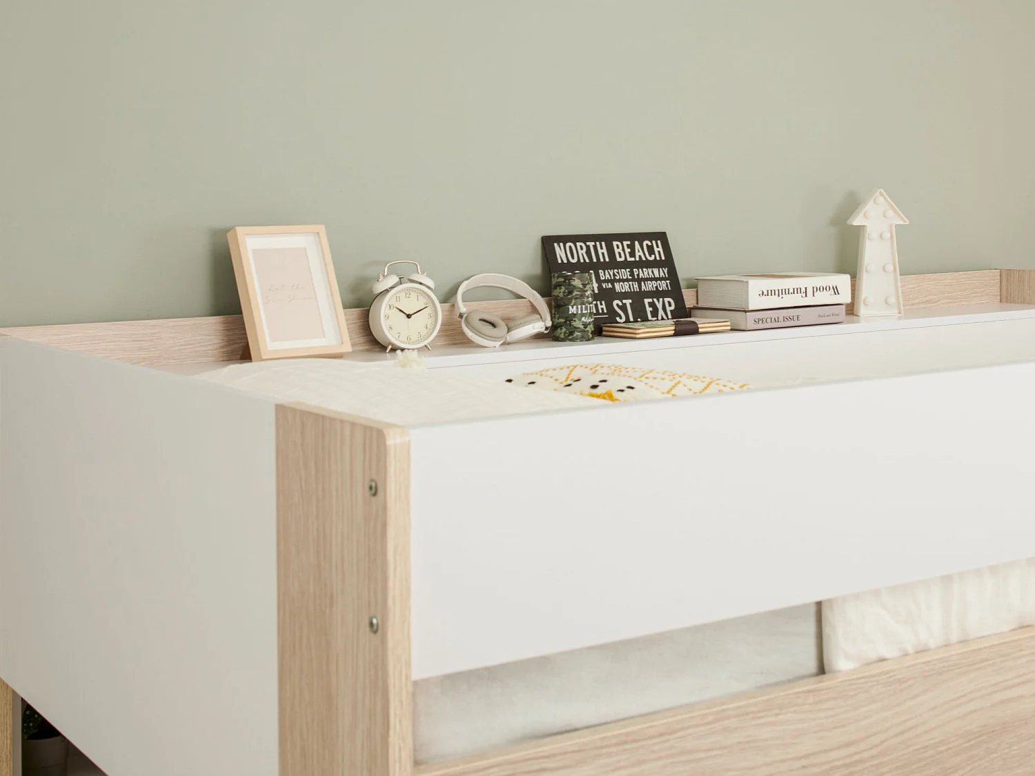 Flair Hampton High Sleeper with Desk - White & Oak