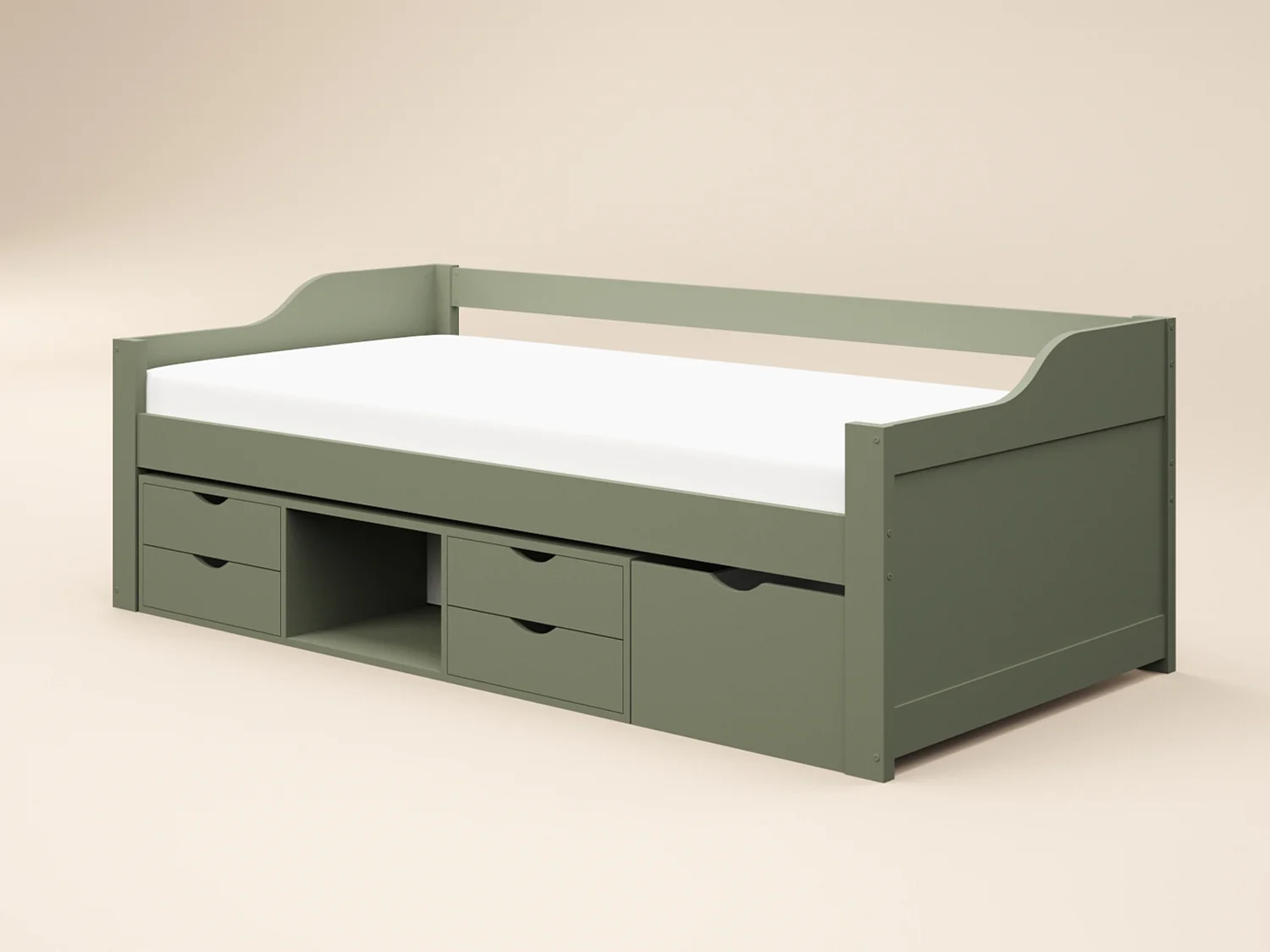 Flair Blair Low Sleeper Bed with Storage Green
