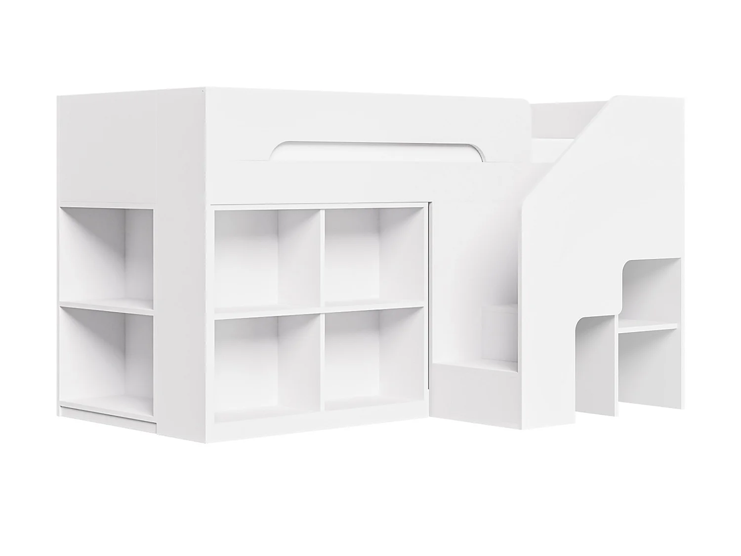 Flair Quinn Staircase Mid Sleeper Bed with Storage White