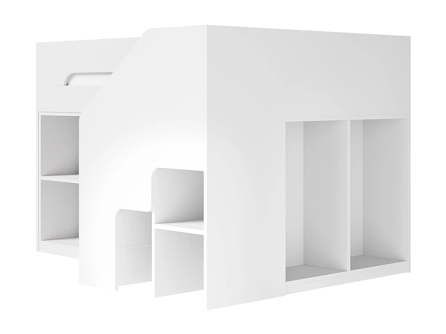 Flair Quinn Staircase Mid Sleeper Bed with Storage White
