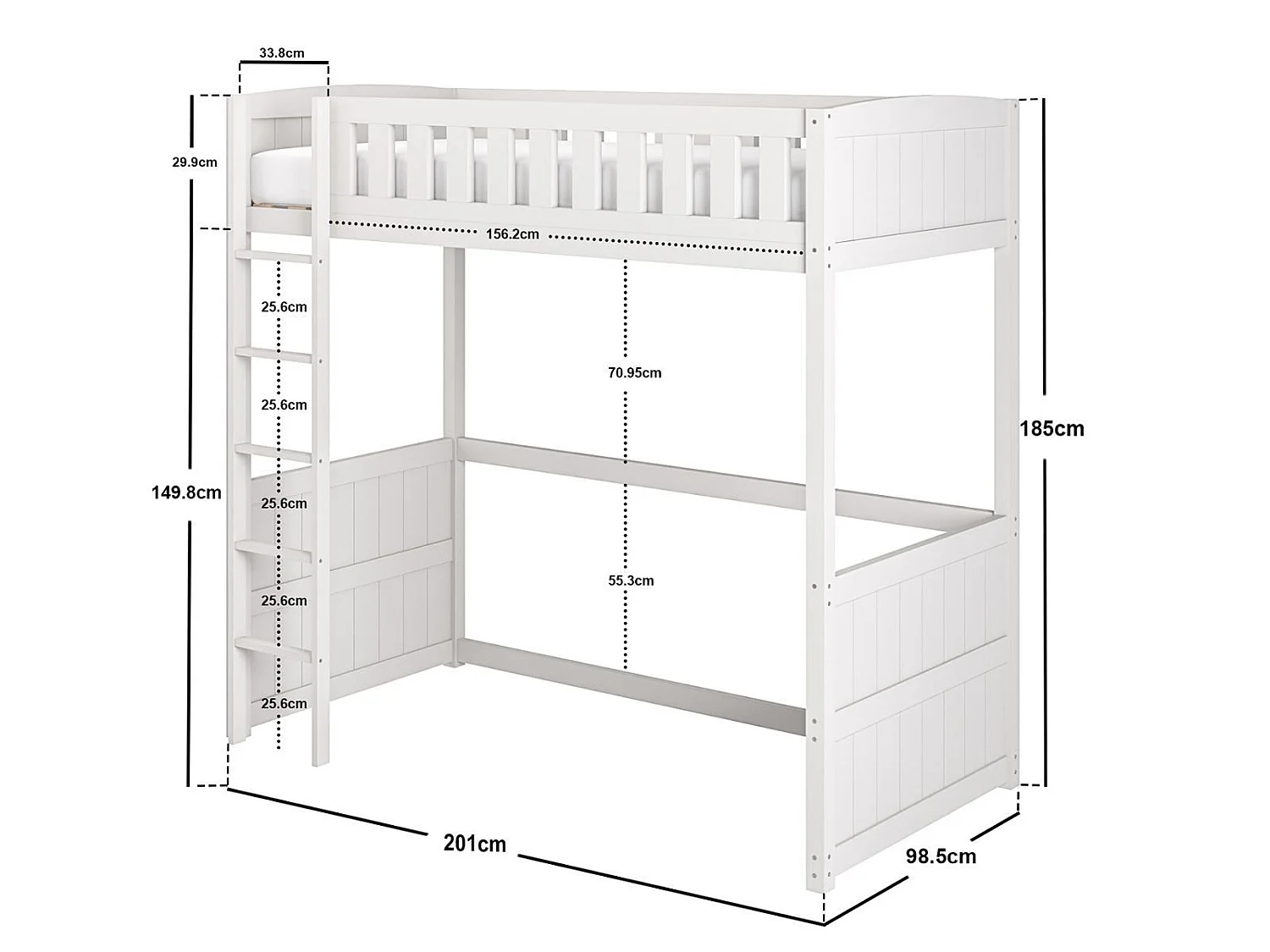 Flair Bea Wooden High Sleeper White
