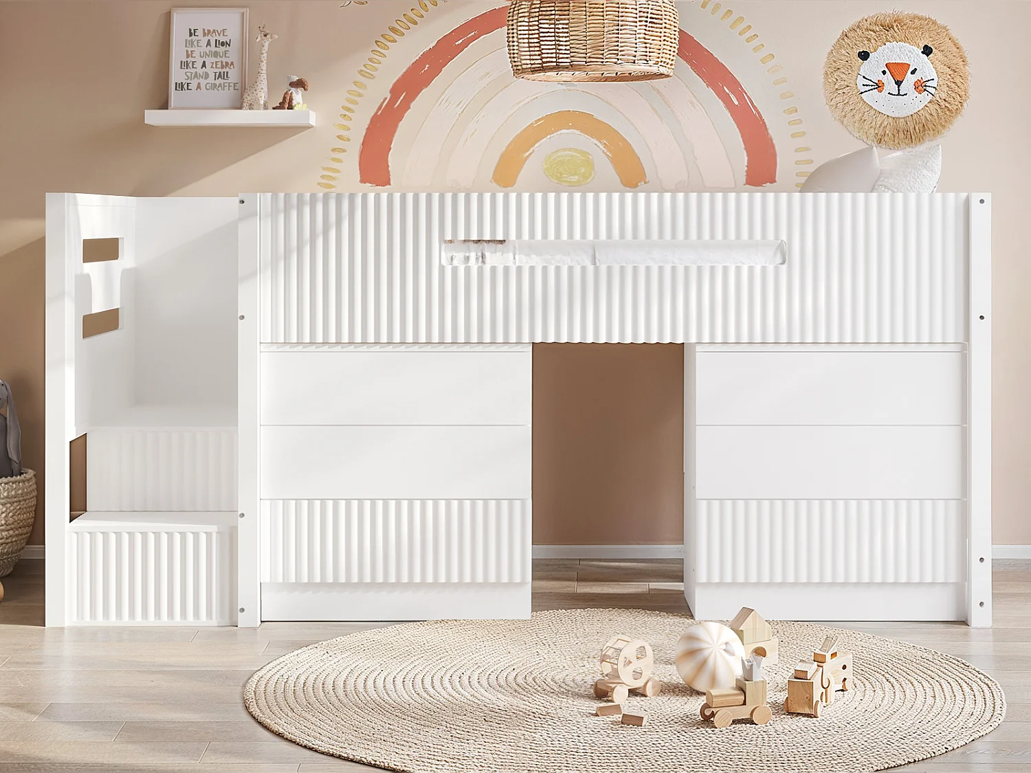 Flair Luca Mid Sleeper Ribbed White