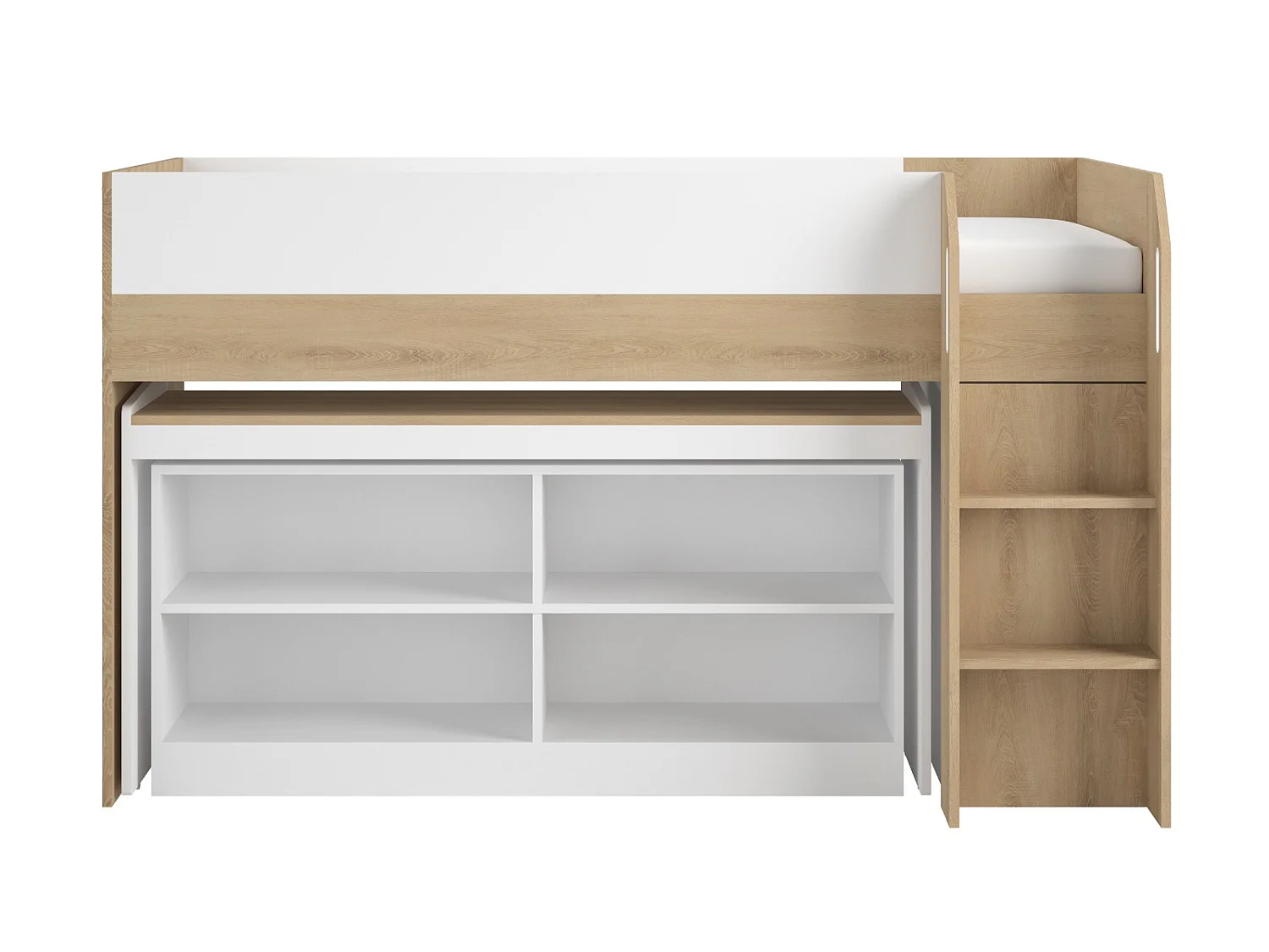 Flair Aiden Kids Cabin Bed with Storage White & Oak