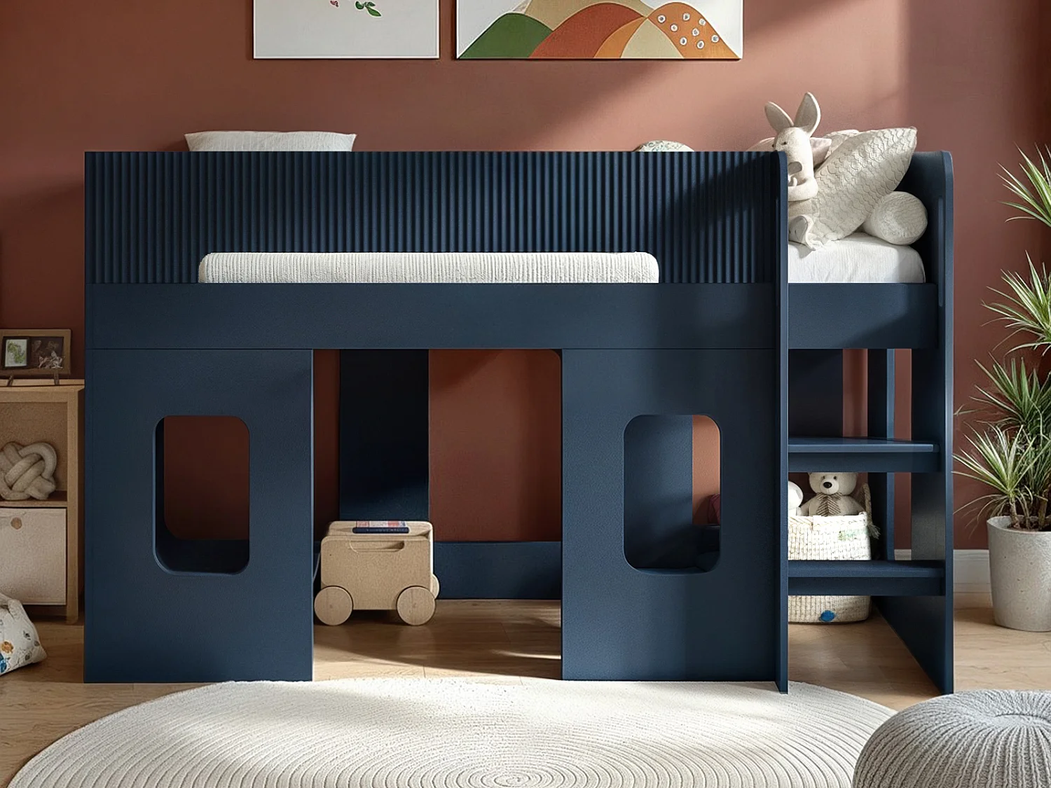 Flair Lino Playhouse Mid Sleeper Bed Navy