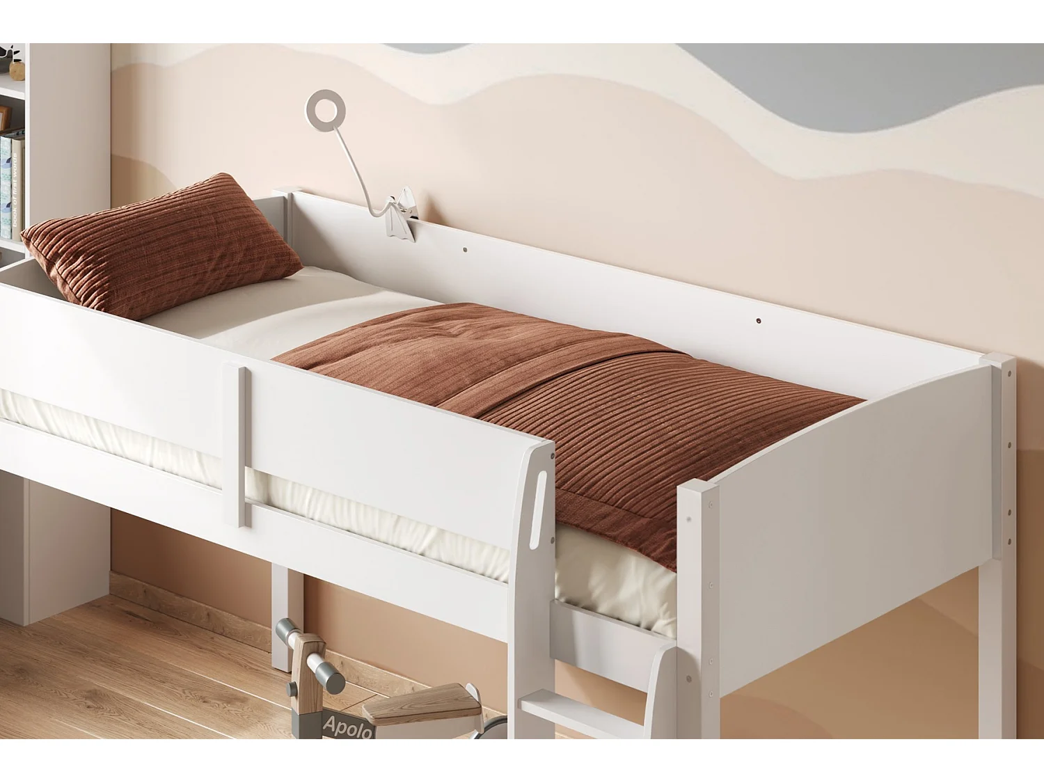 Flair Loop Mid Sleeper Bed Cube Unit Set White