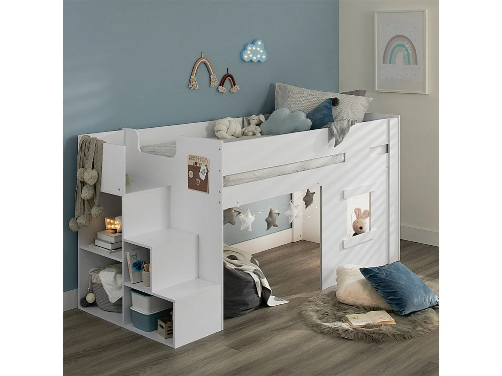 Flair Marlowe Staircase Mid Sleeper with Storage White